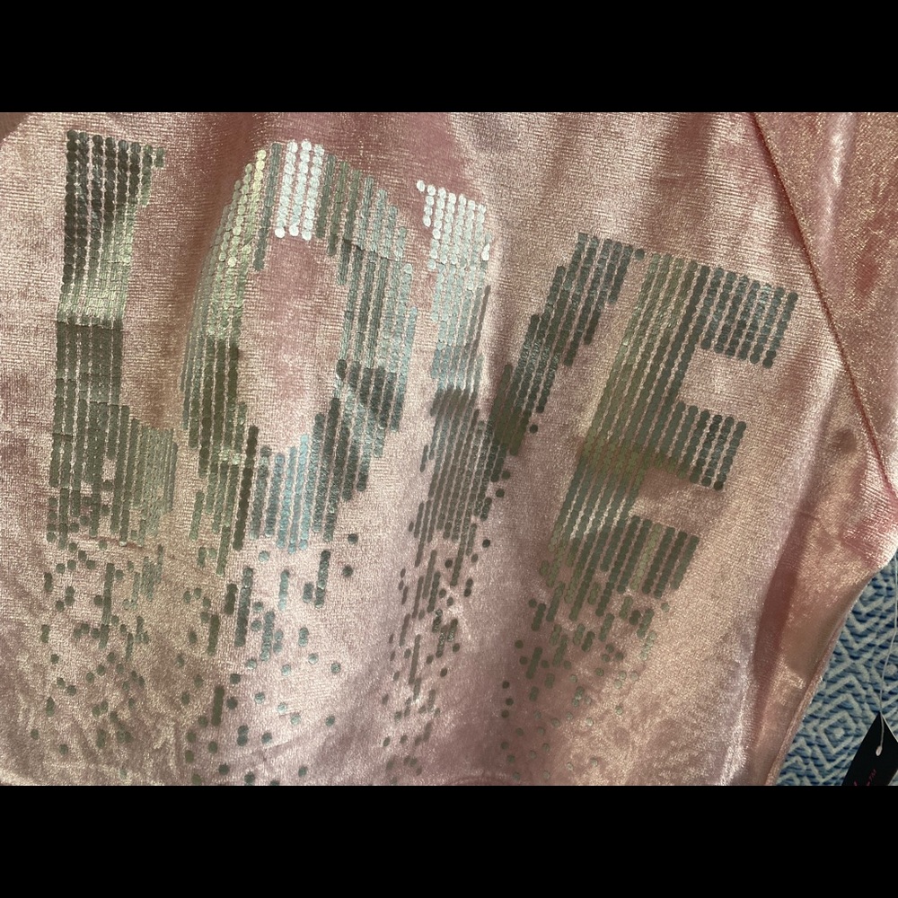 Material girl velvet like  girl blouse